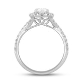 14K WHITE GOLD 1 3/4CT ROUND/PEAR DIAMOND LADIES RING (CENTER STONE PEAR DIAMOND 1.00CT)